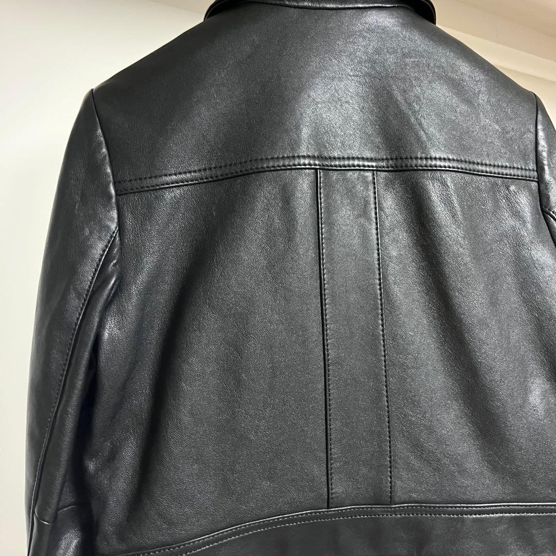 極美品COACH コーチ ターンロック レザージャケット 金ボタン 黒 XS