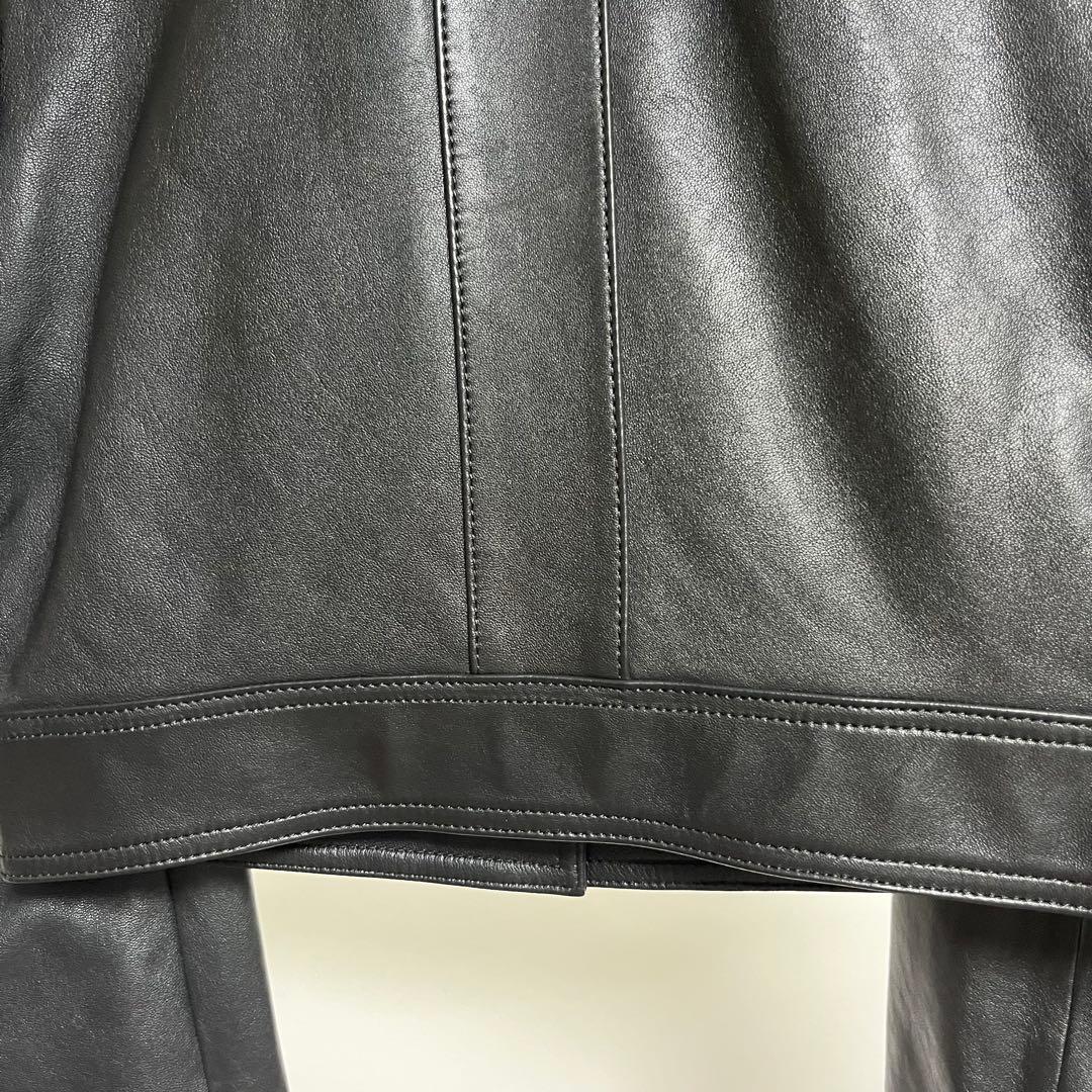 極美品COACH コーチ ターンロック レザージャケット 金ボタン 黒 XS