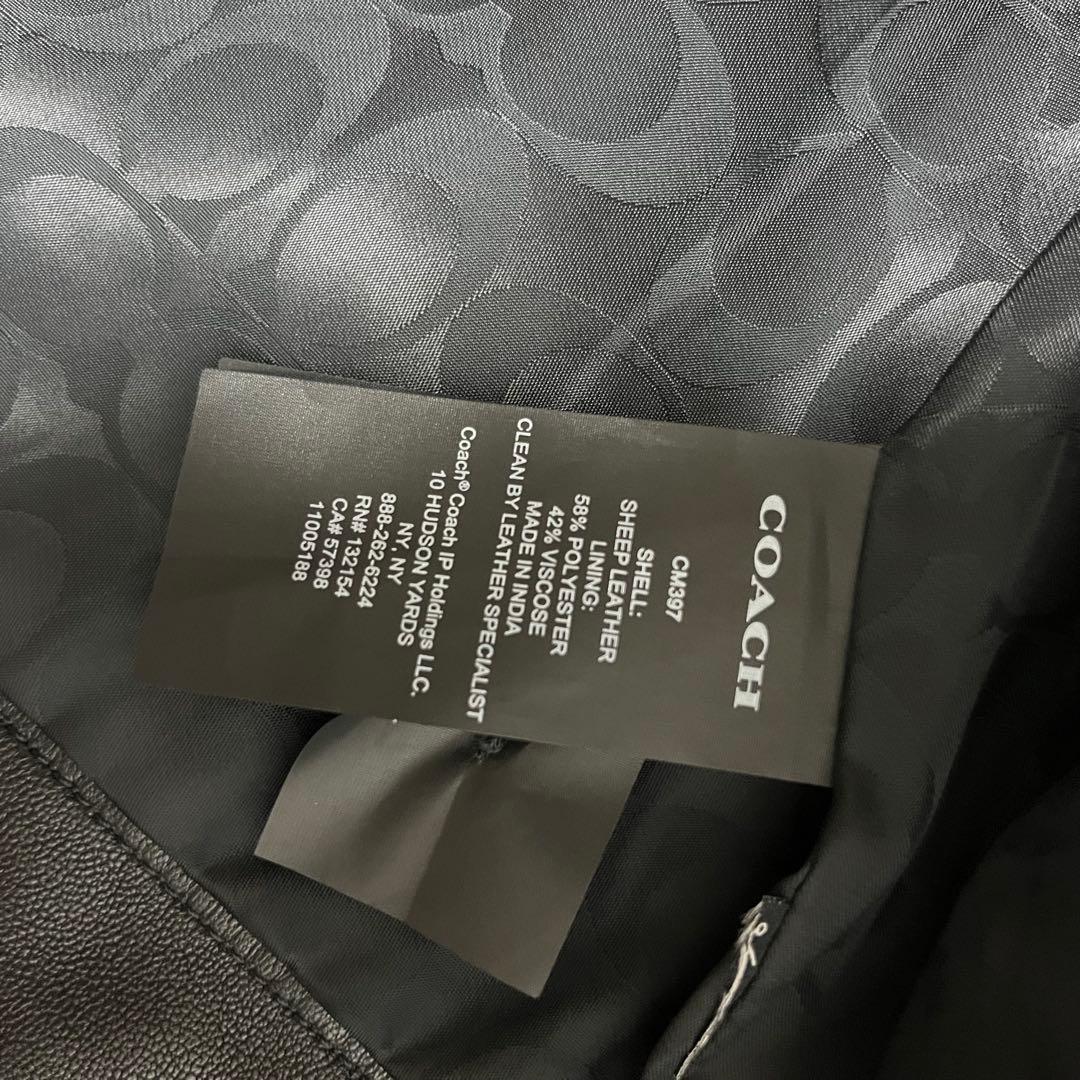 極美品COACH コーチ ターンロック レザージャケット 金ボタン 黒 XS