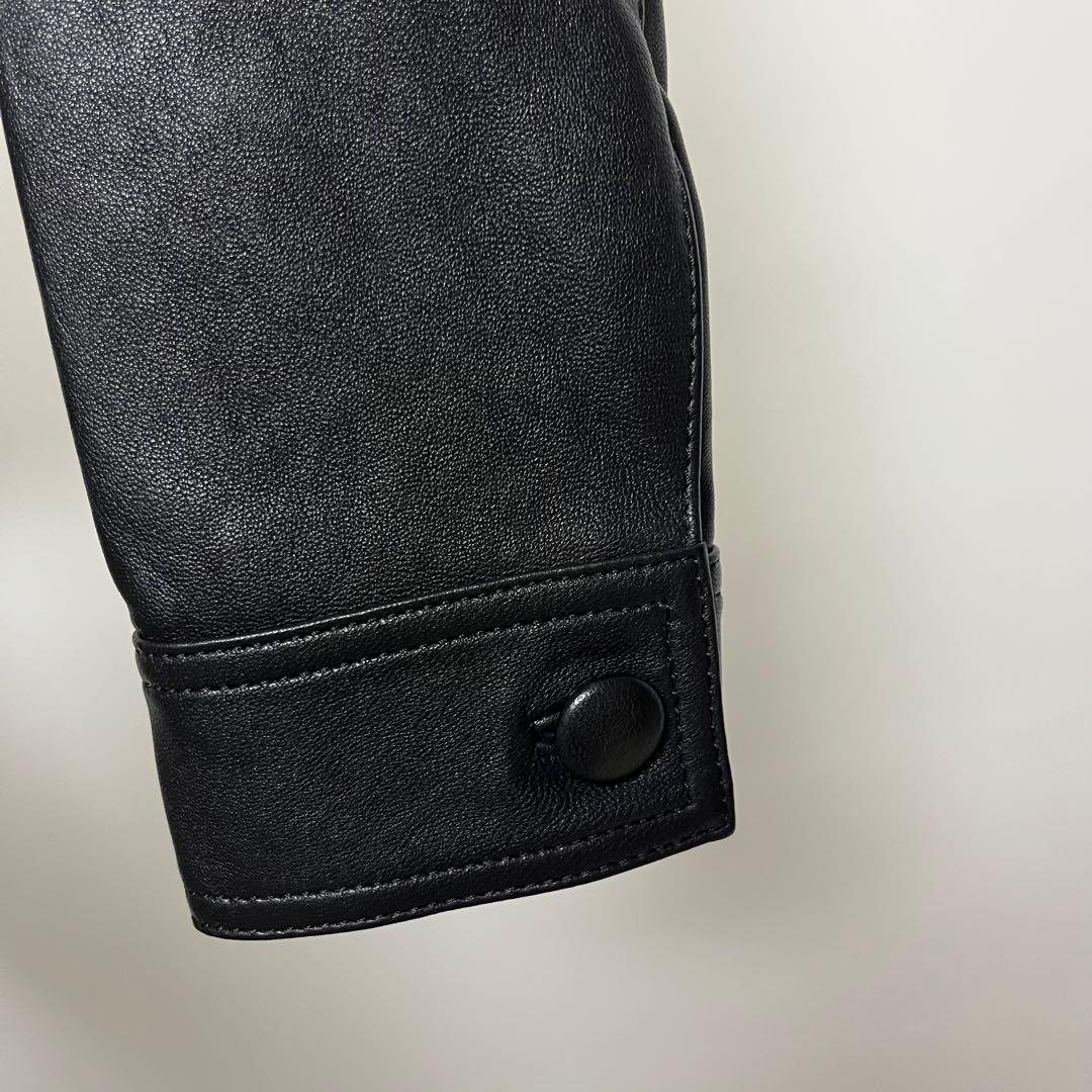 極美品COACH コーチ ターンロック レザージャケット 金ボタン 黒 XS