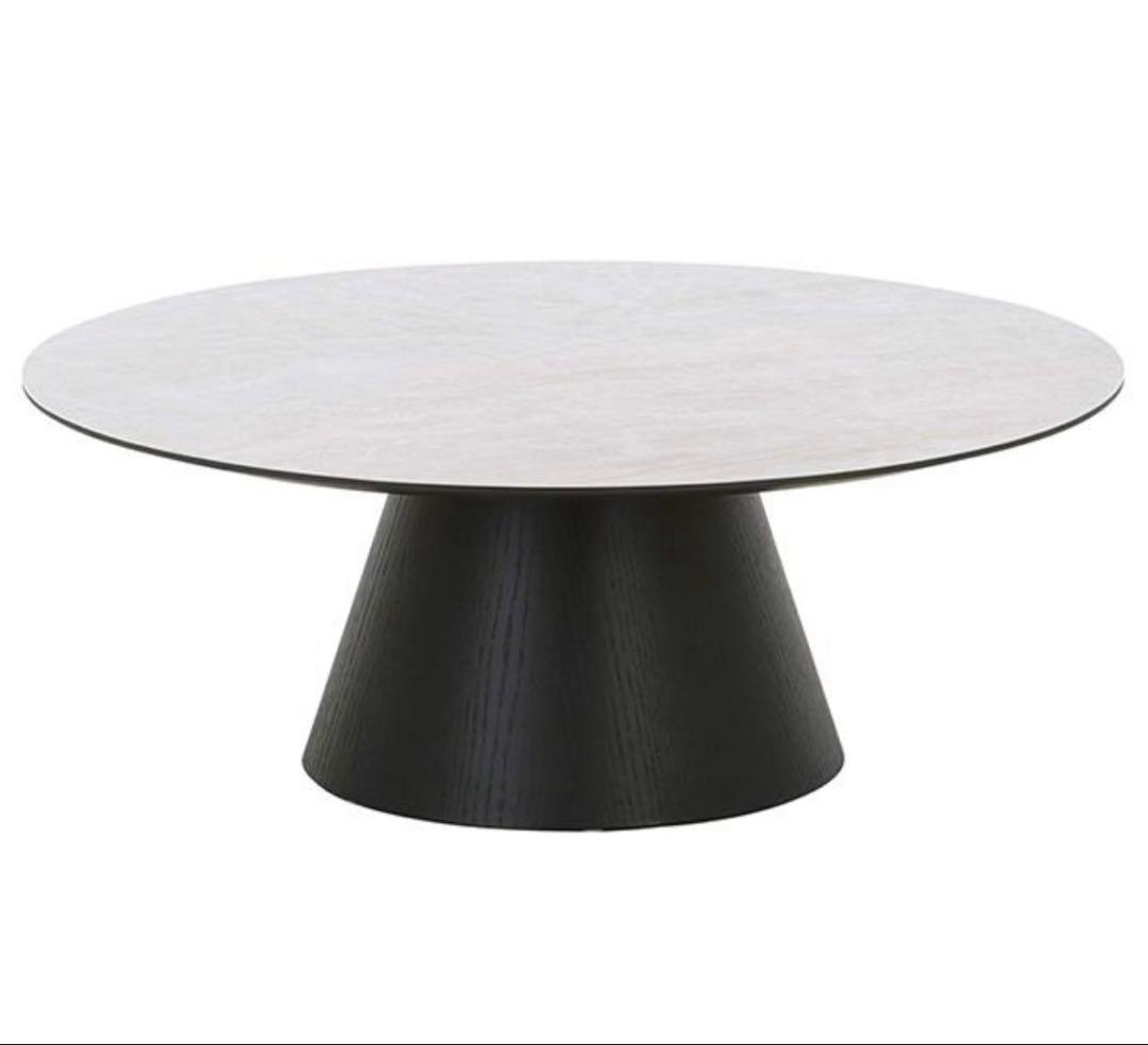 キ*ラ様 アルモニア　センターテーブル セラミック 円形 ブラックオーク リビン