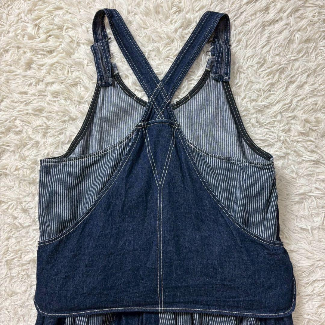 美品　ミリロピュール　ジャンパースカート デニム　レイヤード　切り替え