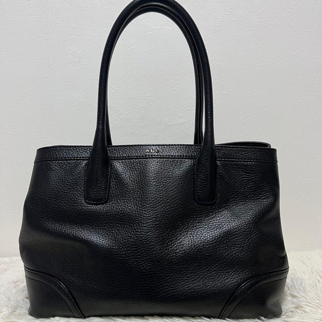 Lauren Ralph Lauren 黒 レザートートバッグ ショルダーバッグ
