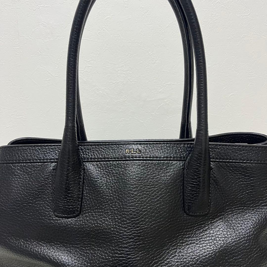 Lauren Ralph Lauren 黒 レザートートバッグ ショルダーバッグ