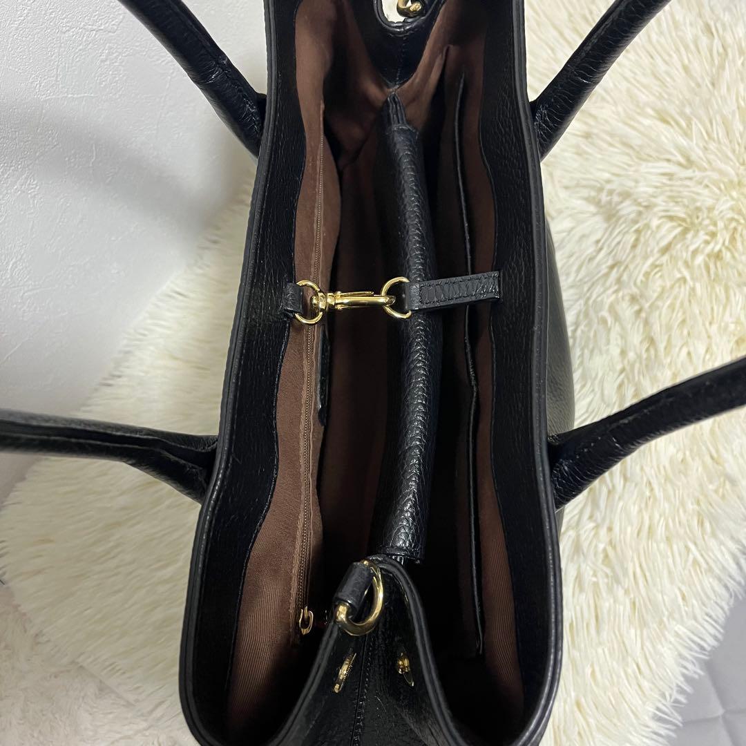 Lauren Ralph Lauren 黒 レザートートバッグ ショルダーバッグ