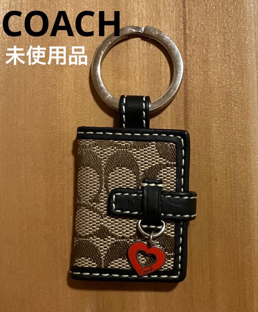 【未使用】COACH コーチ　キーホルダー　バッグチャーム　写真入れ　Cロゴ