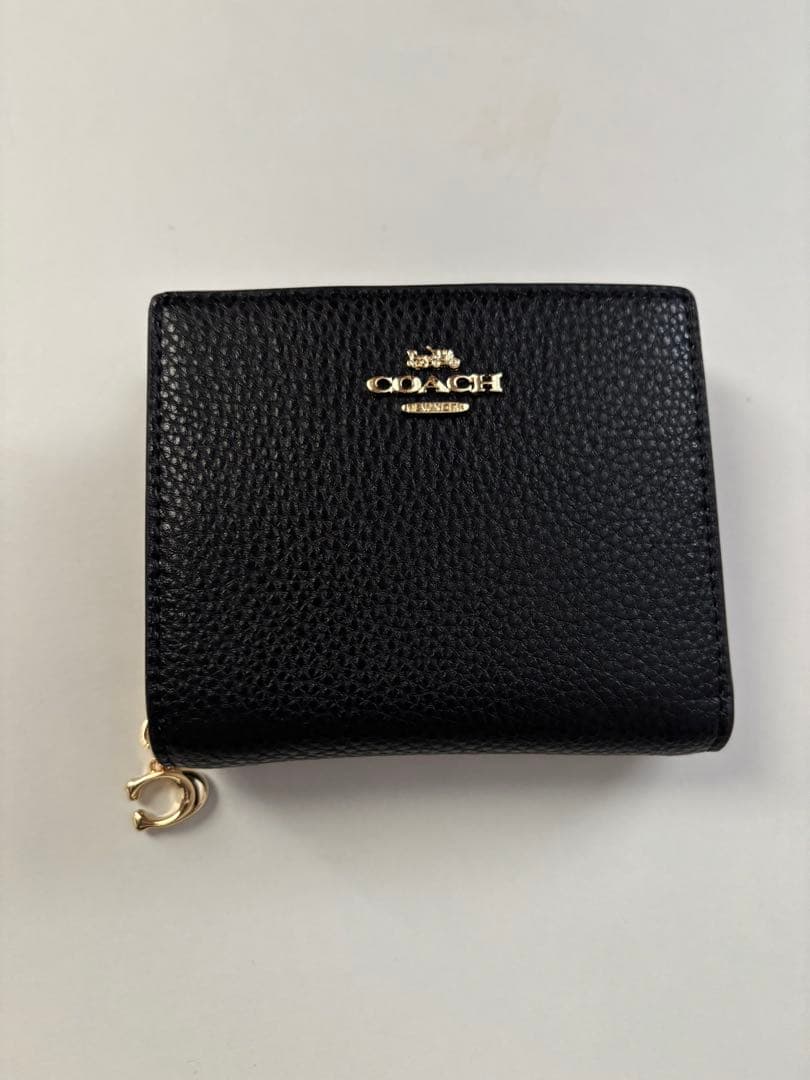 COACH 二つ折り財布 ブラック レザー