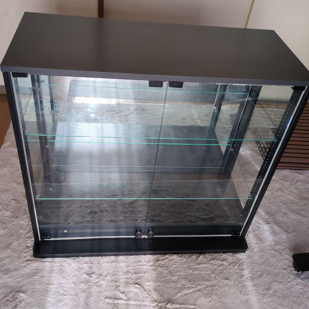 地球家具 コレクションケース DIO ワイド ロータイプ 背面ミラー付き