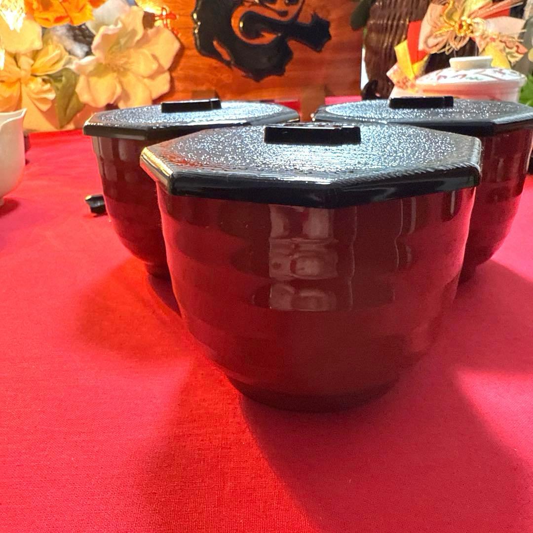 たち吉　赤絵菱型　茶碗蒸し　飛島窯羽子板皿　三川内焼き白磁　蓋付き椀　No.5