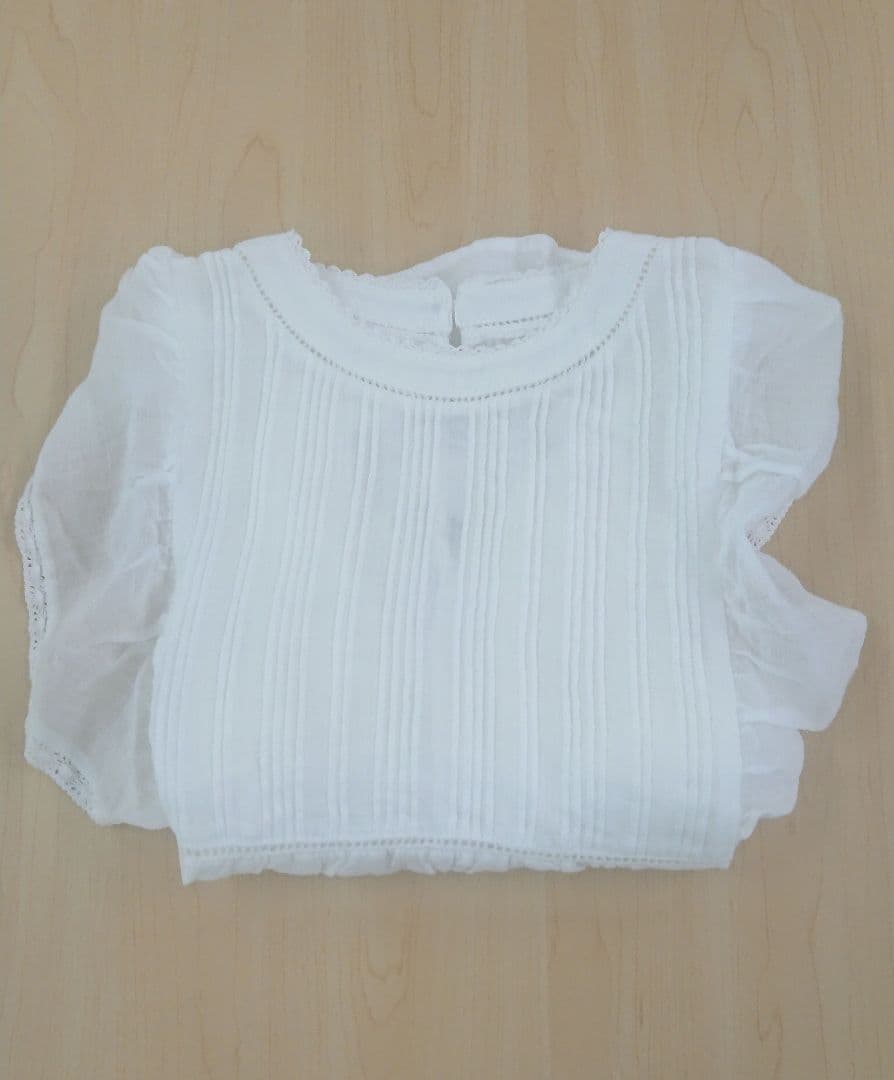 スローブイエナ ラミーフリルピンタックブラウス 新品 ホワイト