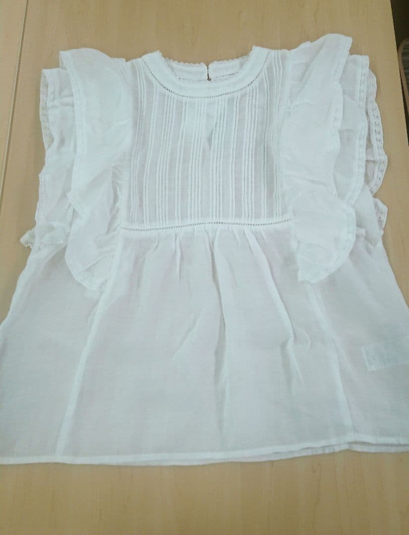 スローブイエナ ラミーフリルピンタックブラウス 新品 ホワイト