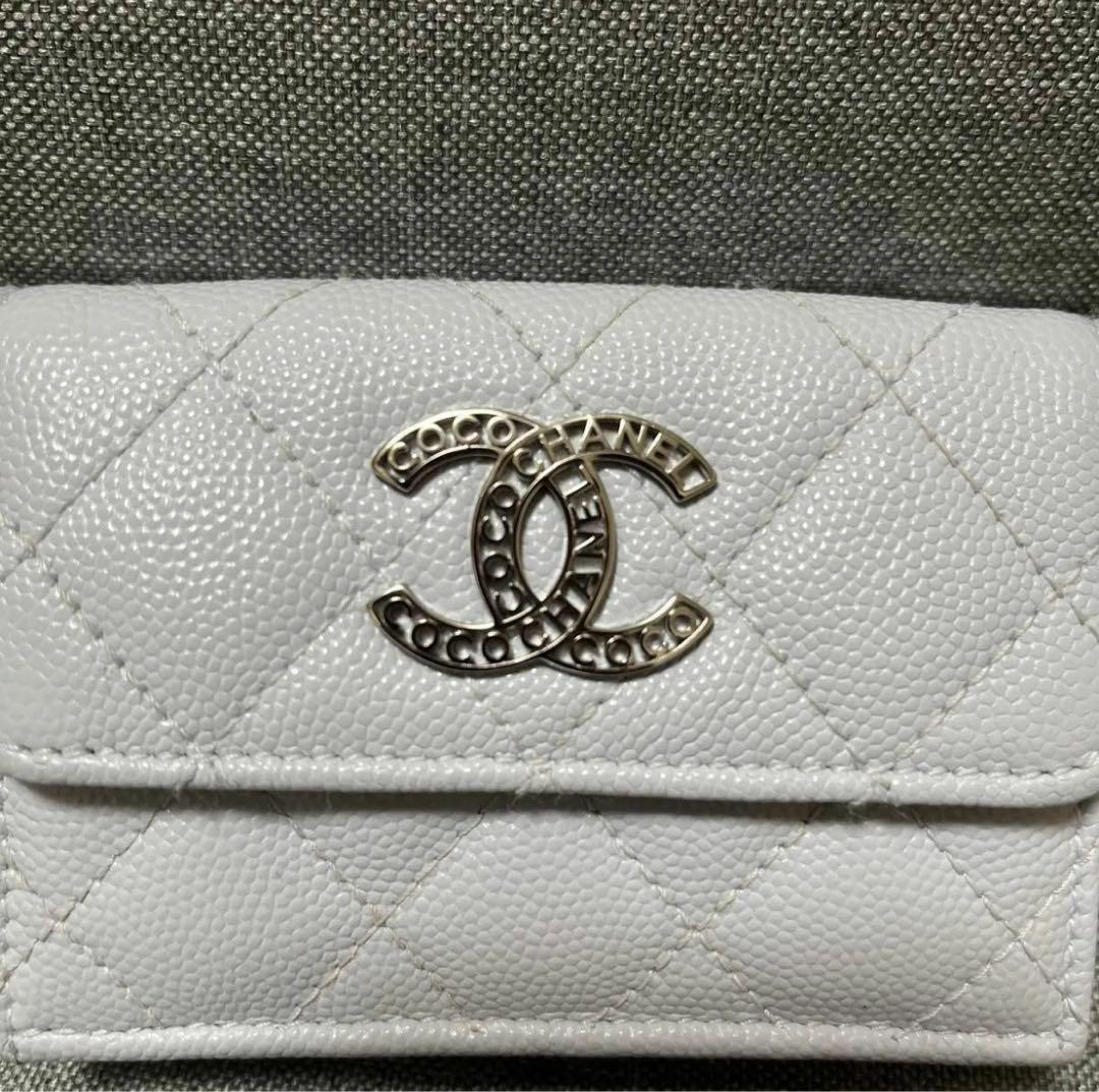 CHANEL 折り財布 ミニ財布 シャネル マトラッセキャビアスキン限定セール！