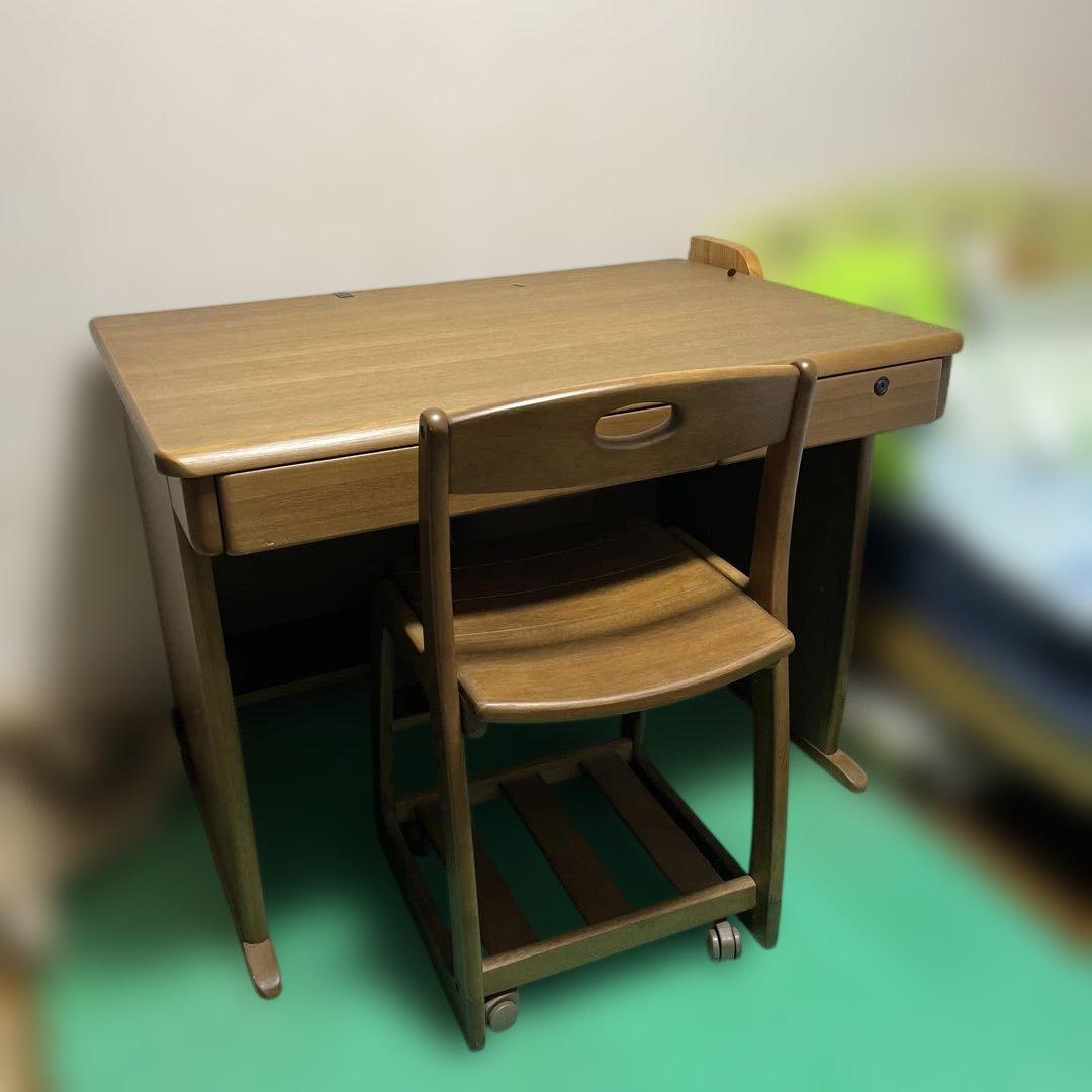 学習机　きれい！椅子セット　ヒカリサンデスク製　天板　極美　木製