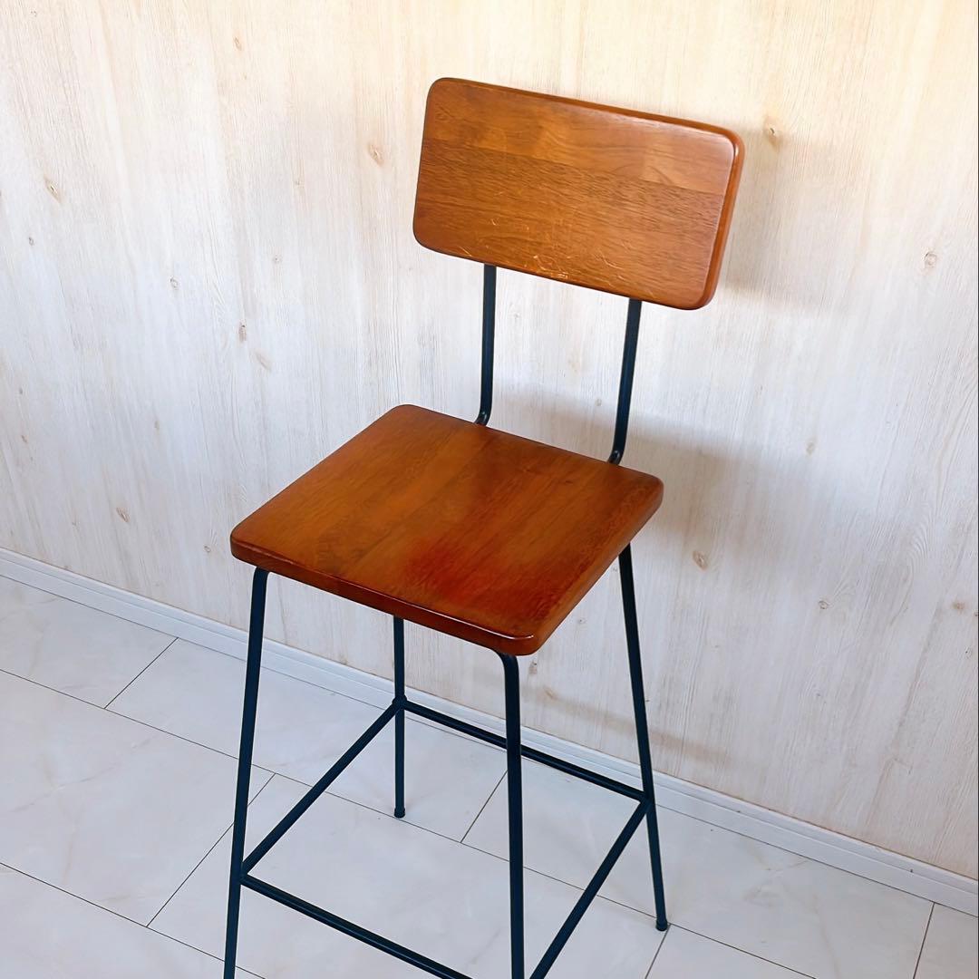 【綺麗】日本製 アイアン hinata TEKKI CRAFT 欅　ハイチェア