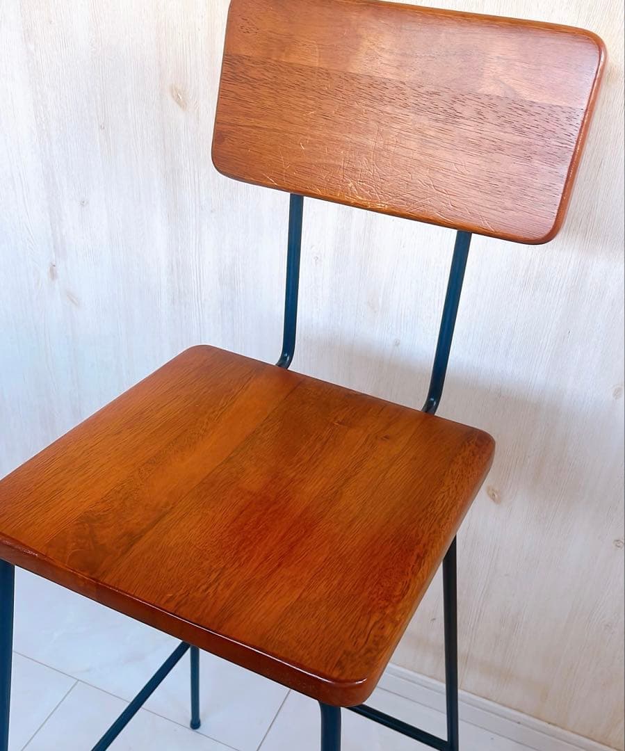 【綺麗】日本製 アイアン hinata TEKKI CRAFT 欅　ハイチェア