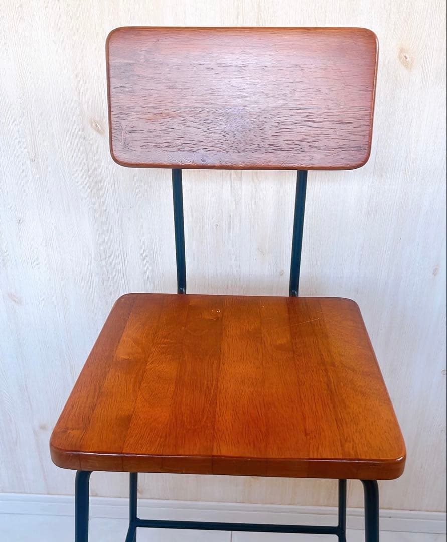 【綺麗】日本製 アイアン hinata TEKKI CRAFT 欅　ハイチェア