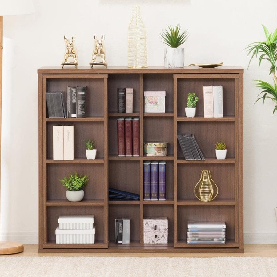 ニトリ 本棚 スライド式 テイルI 100MBR 幅100×奥行30×高90cm