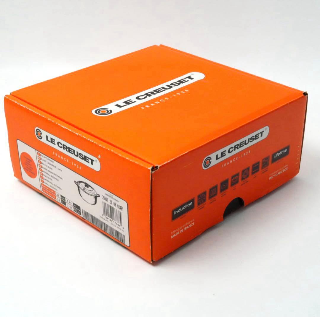 【美品】LE CREUSET　ココット ロンド オレンジ　22cm