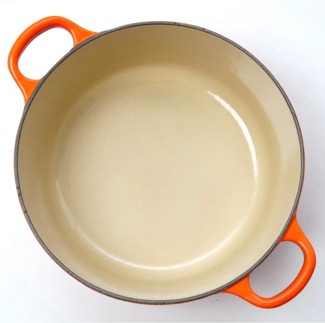 【美品】LE CREUSET　ココット ロンド オレンジ　22cm