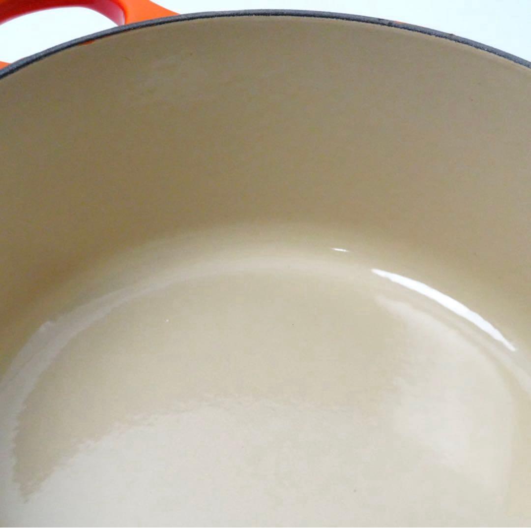 【美品】LE CREUSET　ココット ロンド オレンジ　22cm