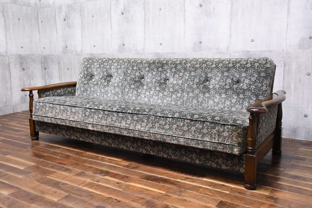 ECK118 カリモク コロニアル ソファベッド 3人掛けソファ トリプルソファ