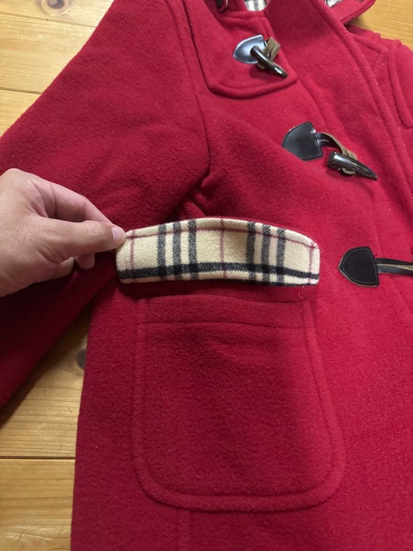 【最終価格】バーバリーロンドン　ダッフルコート 110A キッズ　赤