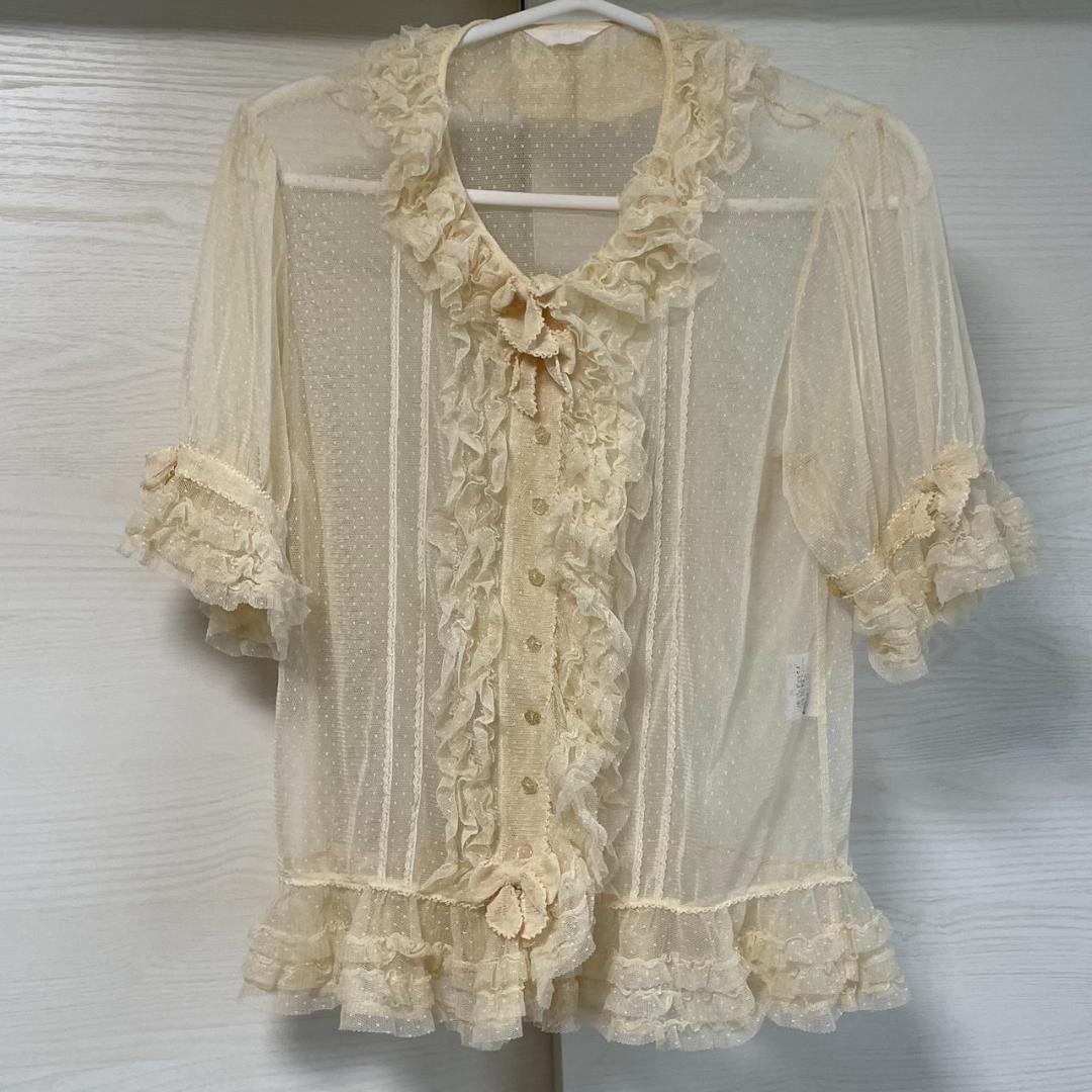 PINK HOUSE　ピンクハウス　フリル付き　ブラウス