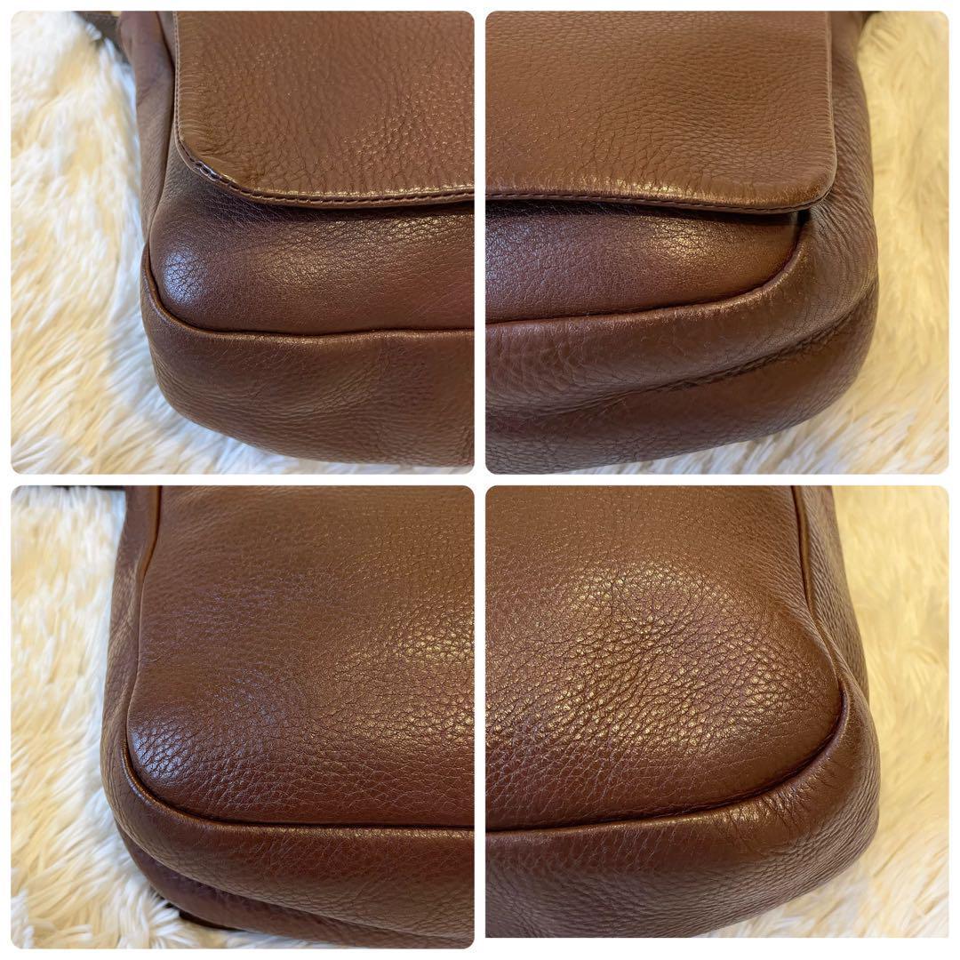 良品★HIROFU ショルダーバッグ メッセンジャーバッグ A4可 ブラウン