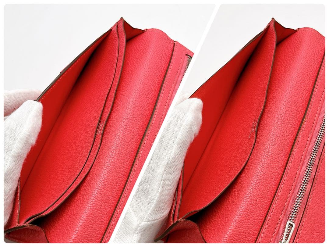 売り切り！最終価格！エルメス ベアンスフレ 長財布 ローズピンク×シルバー金具