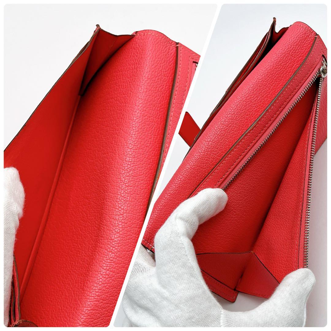 売り切り！最終価格！エルメス ベアンスフレ 長財布 ローズピンク×シルバー金具