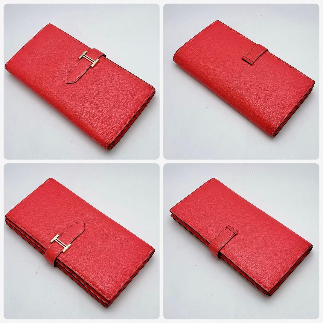 売り切り！最終価格！エルメス ベアンスフレ 長財布 ローズピンク×シルバー金具