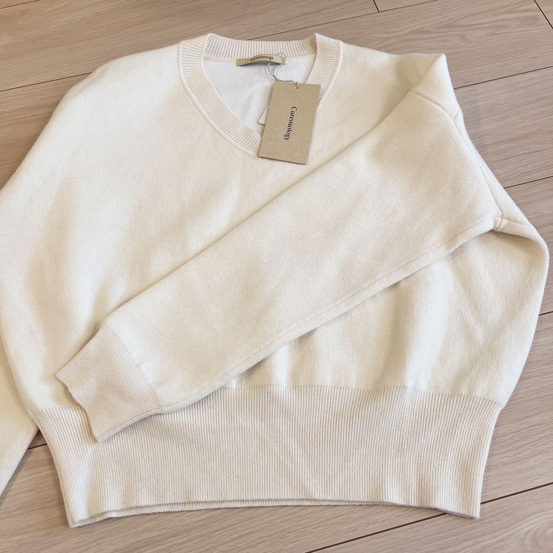 Curensology カレンソロジー　ニット　Vネック　ウールダブルフェイス