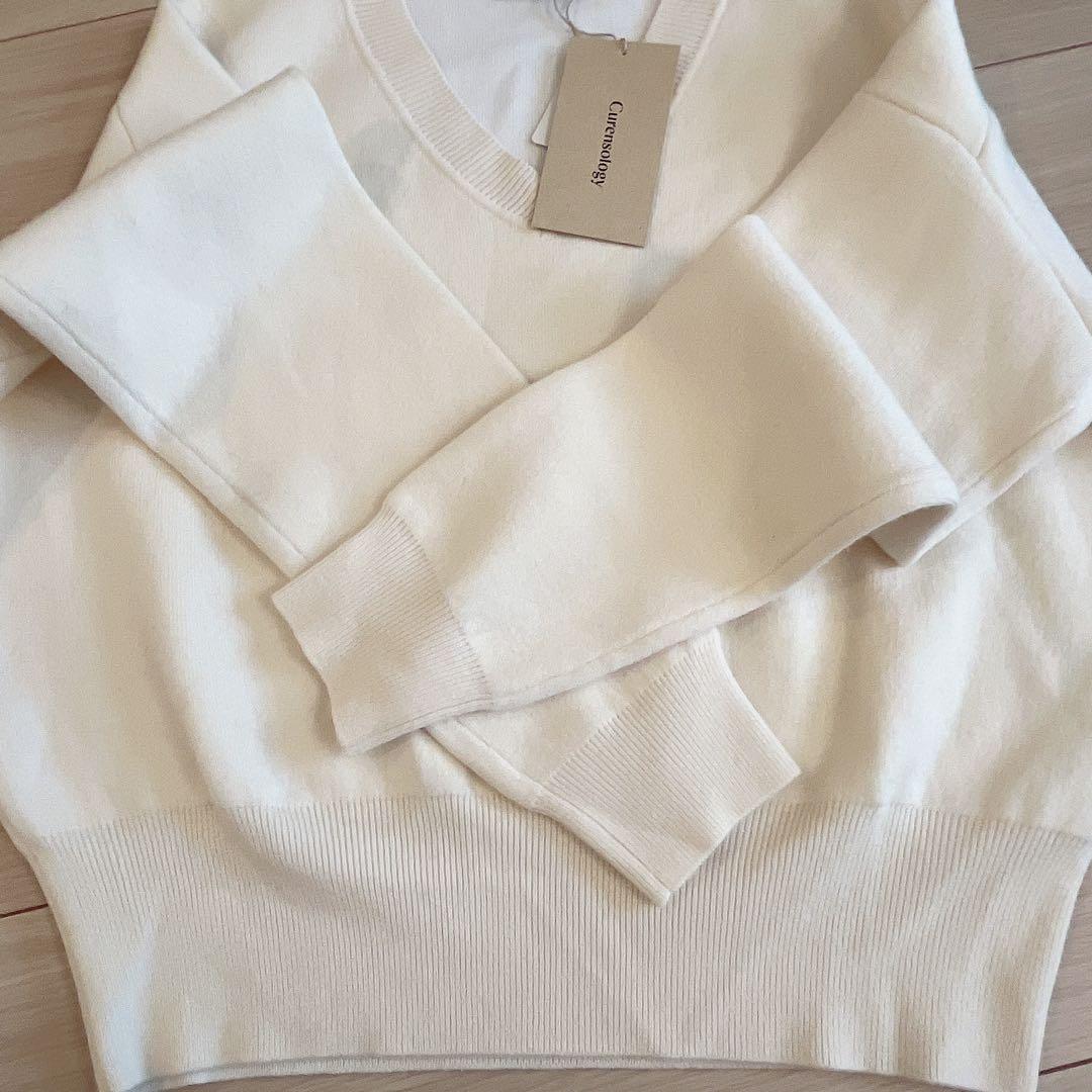 Curensology カレンソロジー　ニット　Vネック　ウールダブルフェイス