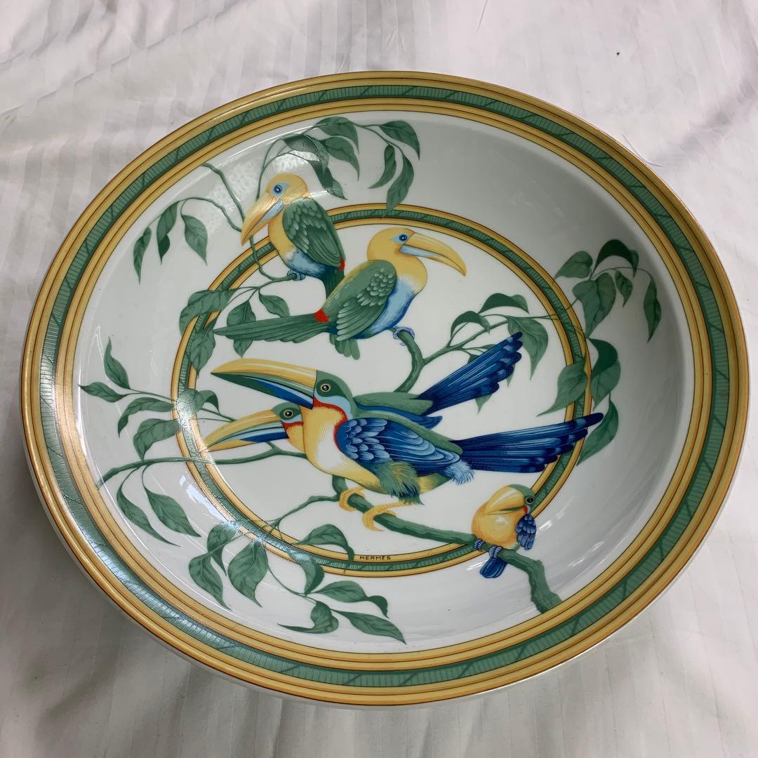 Q6)HERMES エルメス　トゥカン Toucans 大皿 皿 プレート