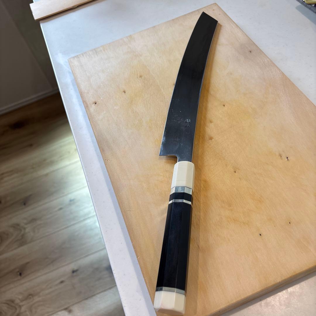 堺實光　刀心　 銀三　柳刃包丁 尺