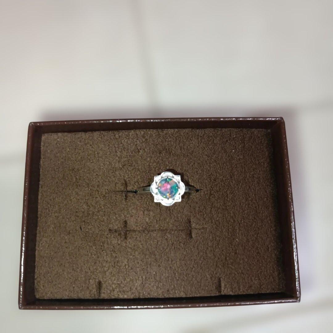 agateモザイクオパールSV925リング