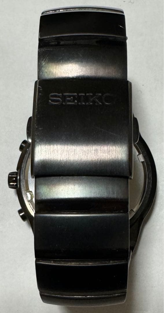 SEIKO クロノグラフ 7T62-0HC0 オールブラック メンズ　腕時計