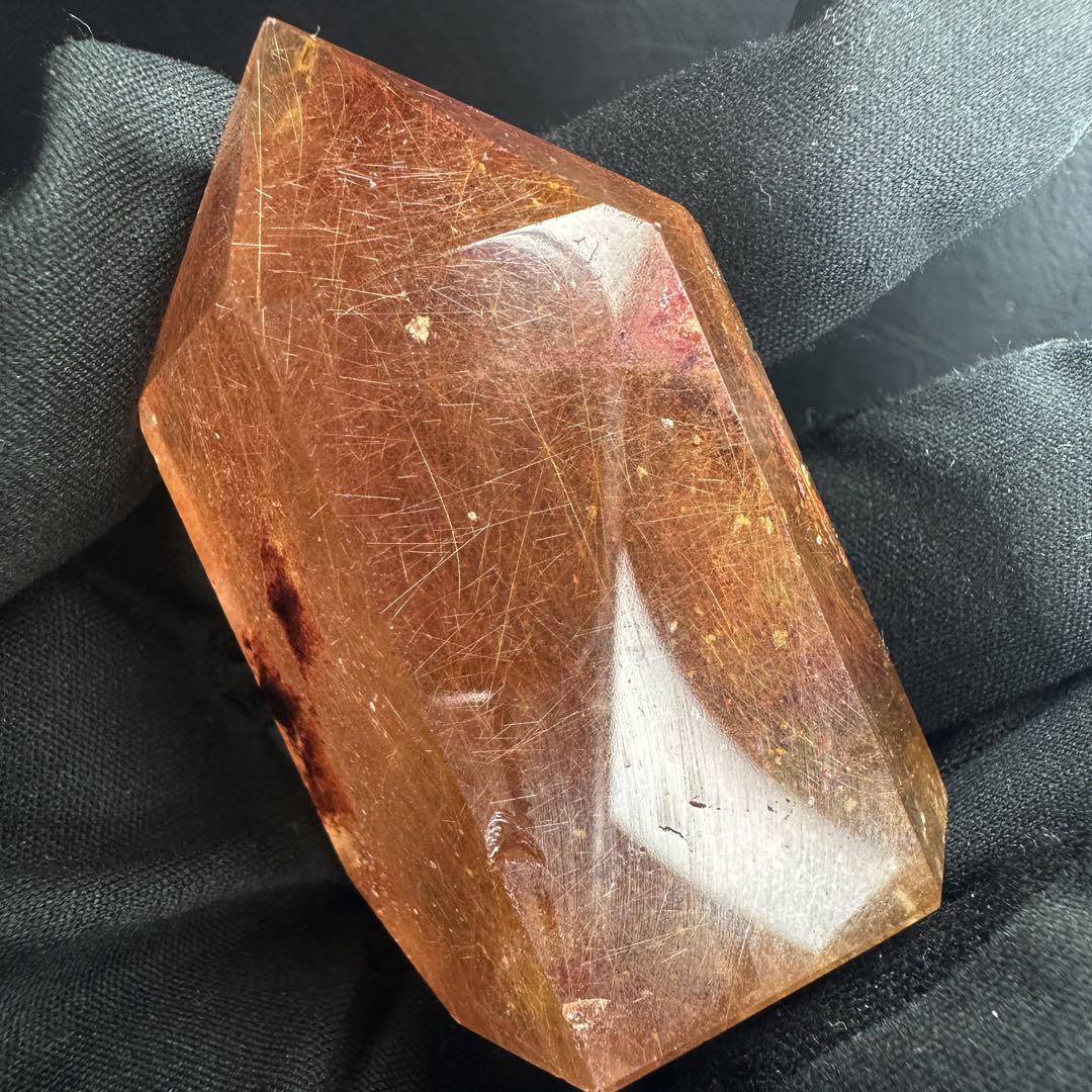 【金運up❗️】レア♡とても可愛い❤️ガーデンルチルクォーツ六角柱庭園水晶A1340