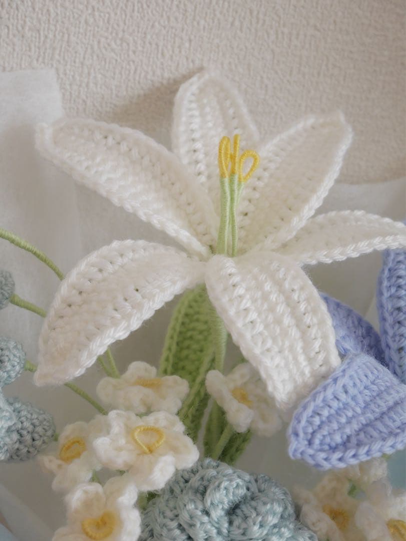枯れない花束 あみぐるみ プレゼント 誕生日 かぎ編み 毛糸の花