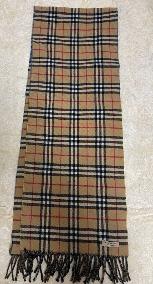 Burberry ウール71% カシミア29% マフラー チェック柄