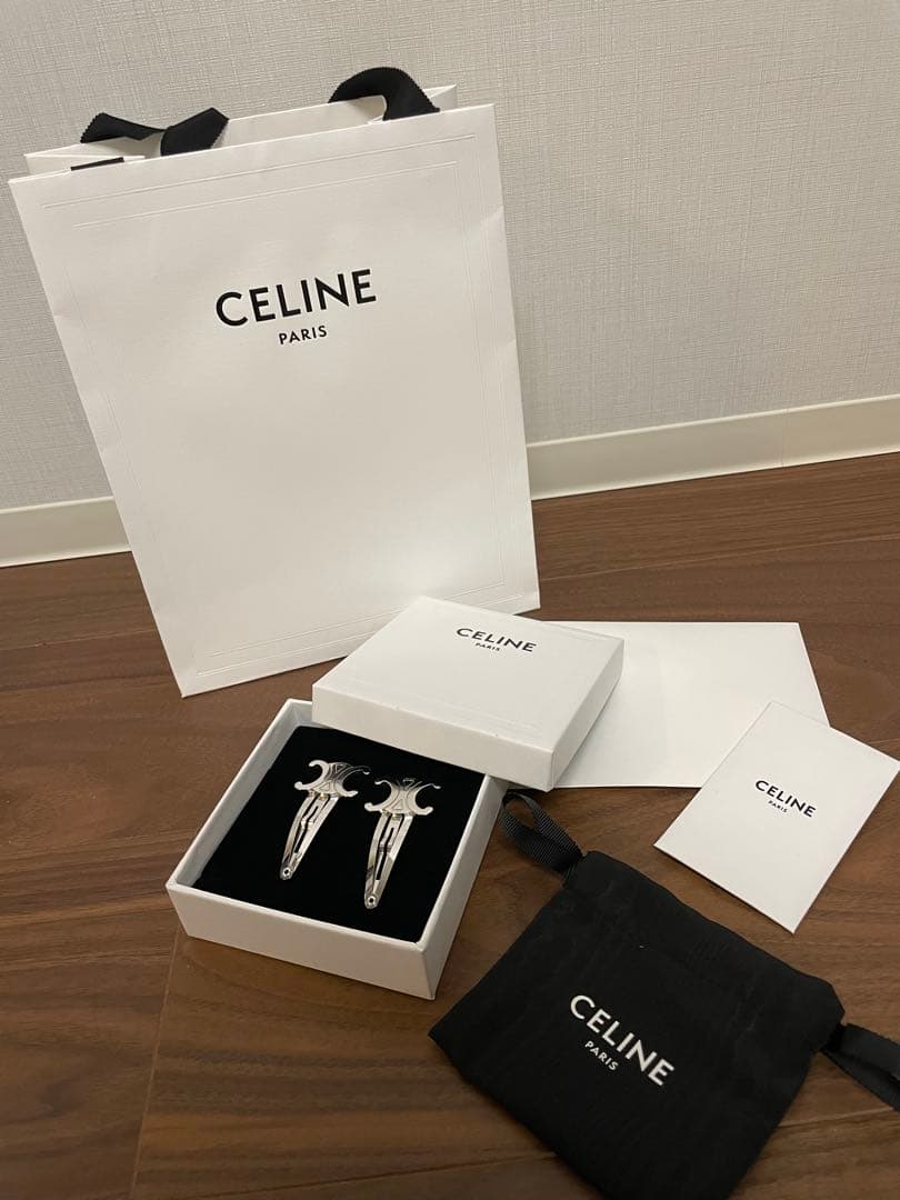 正規品CELINE(セリーヌ) トリオンフシルバーヘアクリップ 2つセット