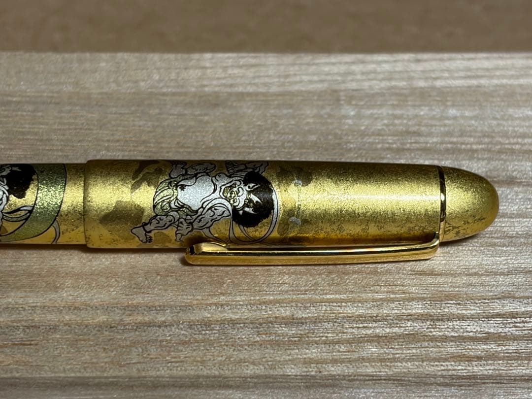 PLATINUM 万年筆 14K ペン先 B 風神雷神 金沢箔 万年筆
