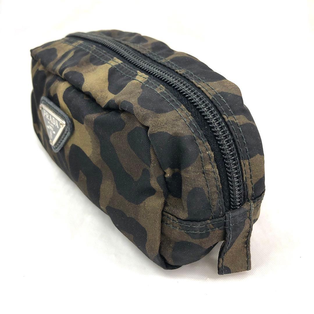 M07/019 PRADA プラダ ミニポーチ 三角ロゴ レオパード