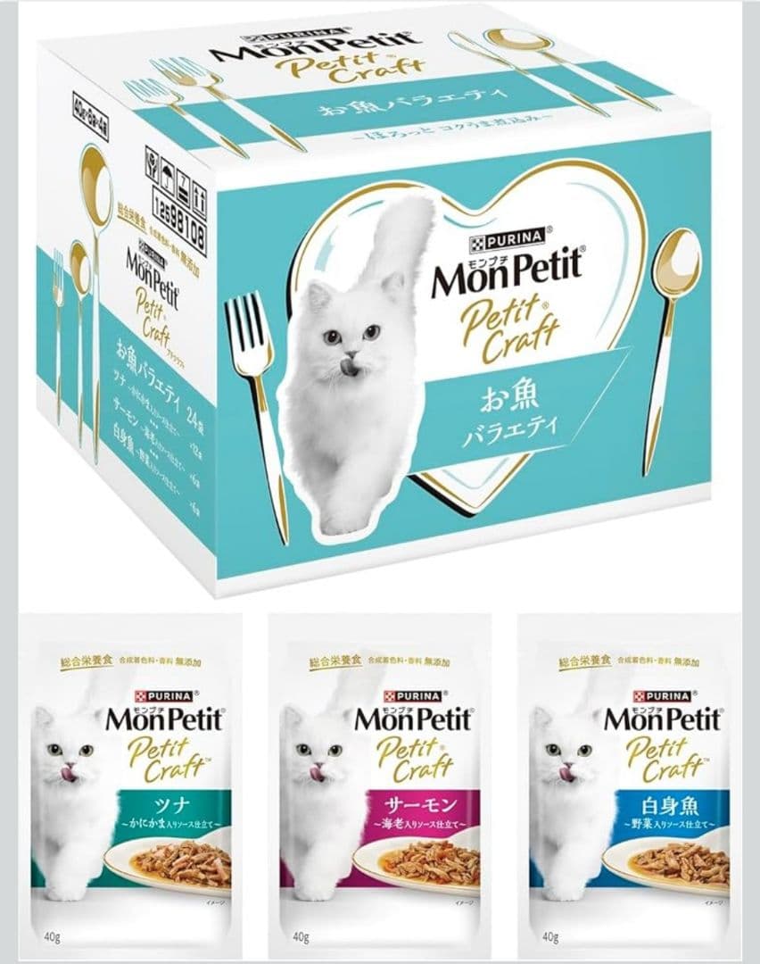 モンプチ プチクラフト キャットフード お魚バラエティ ２４袋入×4箱セット
