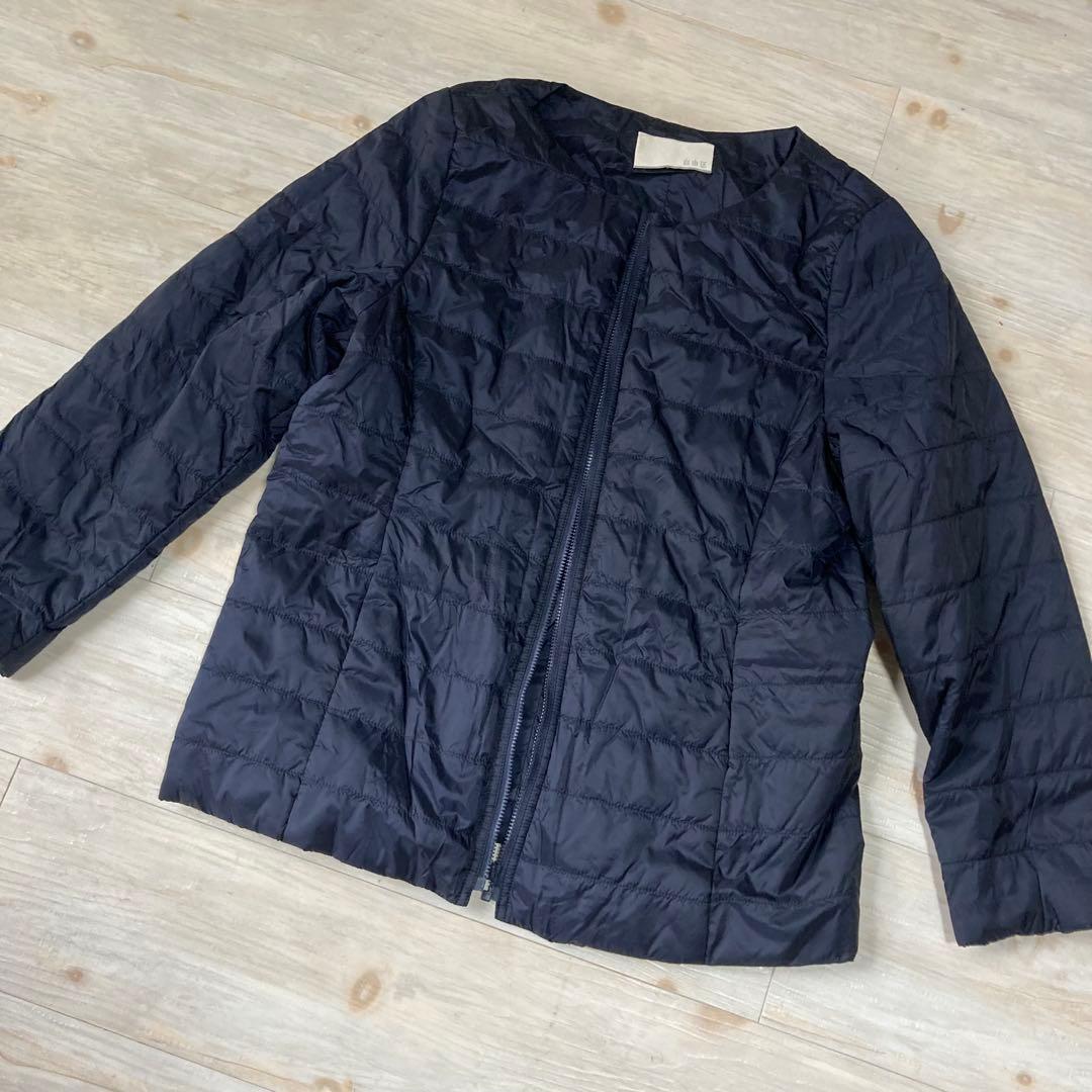 美品 自由区 ナイロンコート ダウンコート Aライン 2way 大きいサイズ