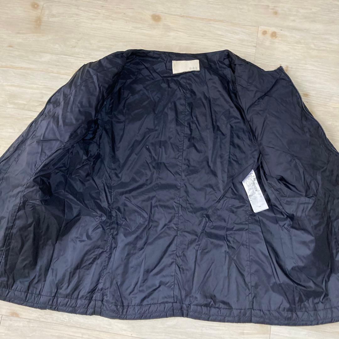 美品 自由区 ナイロンコート ダウンコート Aライン 2way 大きいサイズ