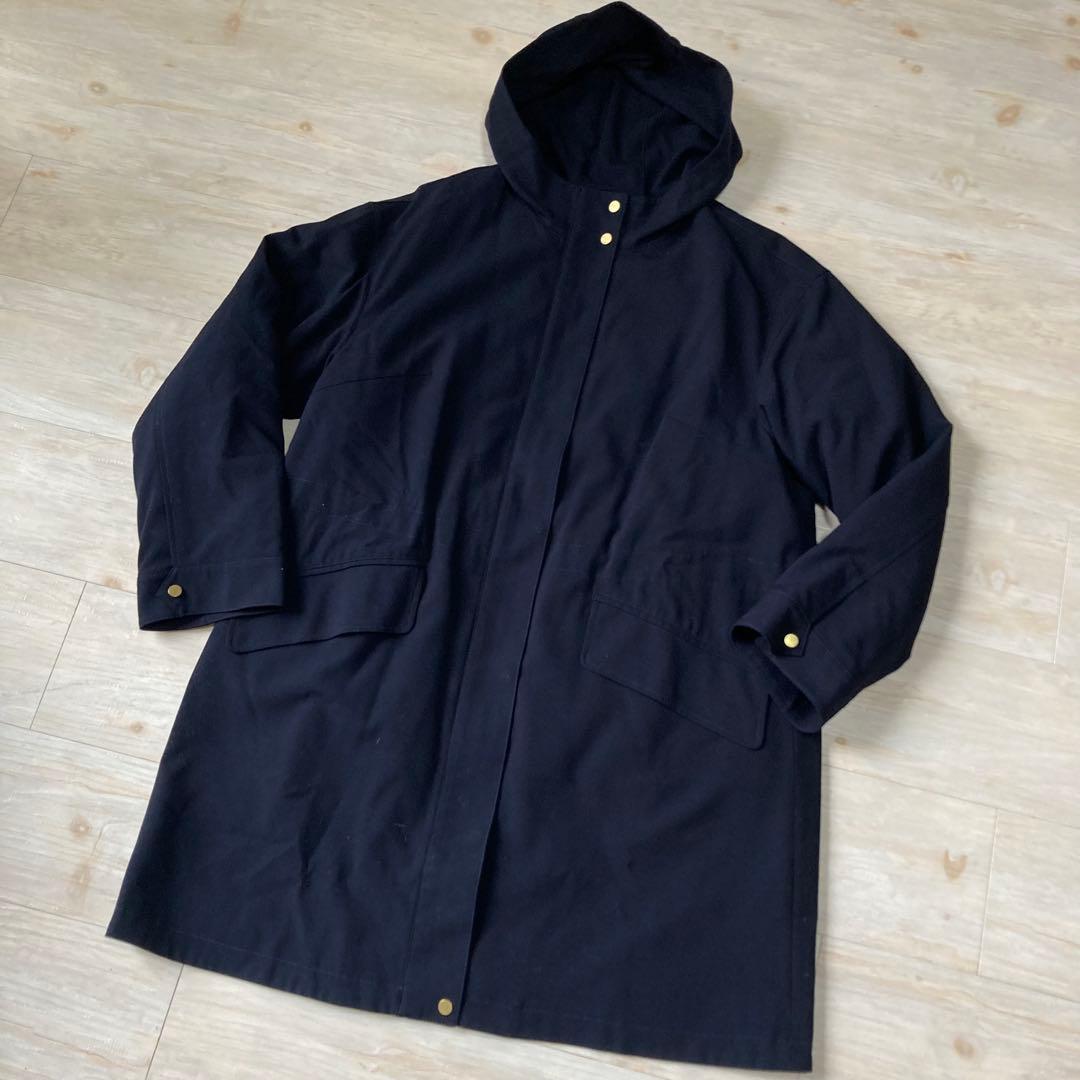 美品 自由区 ナイロンコート ダウンコート Aライン 2way 大きいサイズ