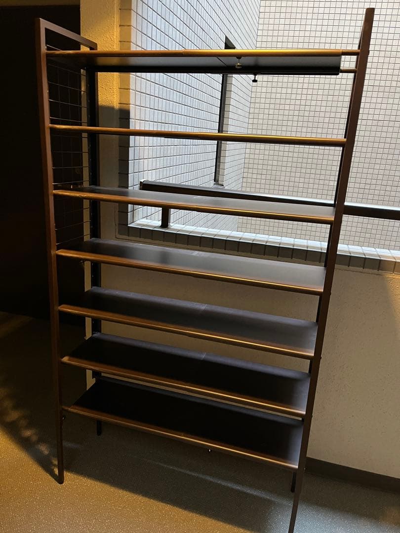 伸縮シューズラック 7段 ブラウン