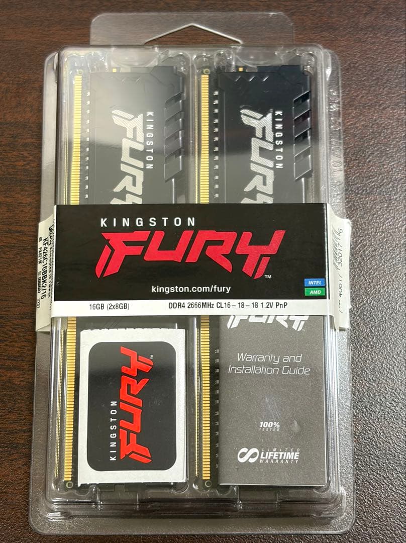 【値下げ中】KINGSTON FURY 16GB(8GB×2) DDR4 メモリ