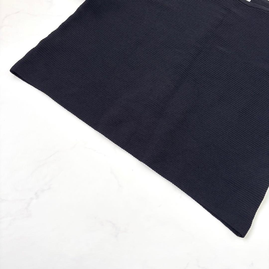 【極美品 25AW】ビアズリー 後ろパールニット ブラック 完売品 総リブ F